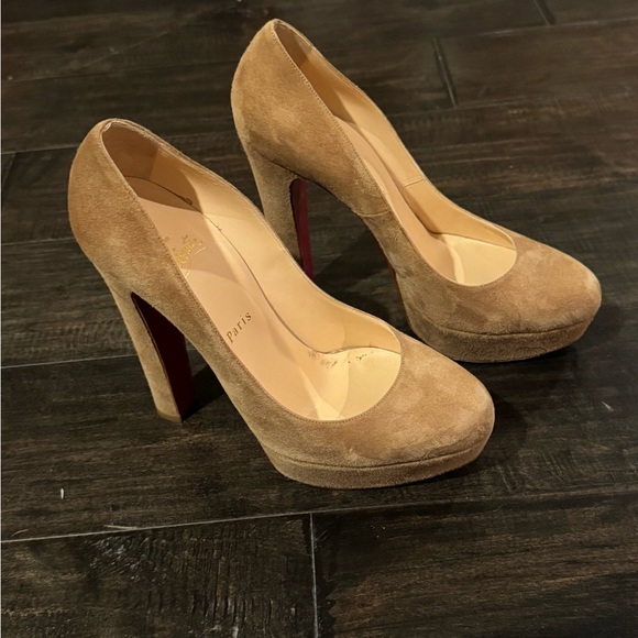 Christian Louboutin Brown Suede Heels - Picture 4 of 9